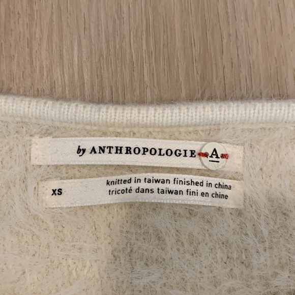 Anthropologie Chenille / Fur Cream Sweater - Picture 2 of 5